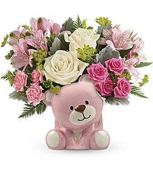 Precious Pink Bear Bouquet from Krupp Florist, your local Belleville flower shop